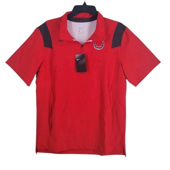 Nike Indianapolis Colts Coach Shirt Mens S Red 1/4 Zip Performance NWT $70 - Picture 1 of 12